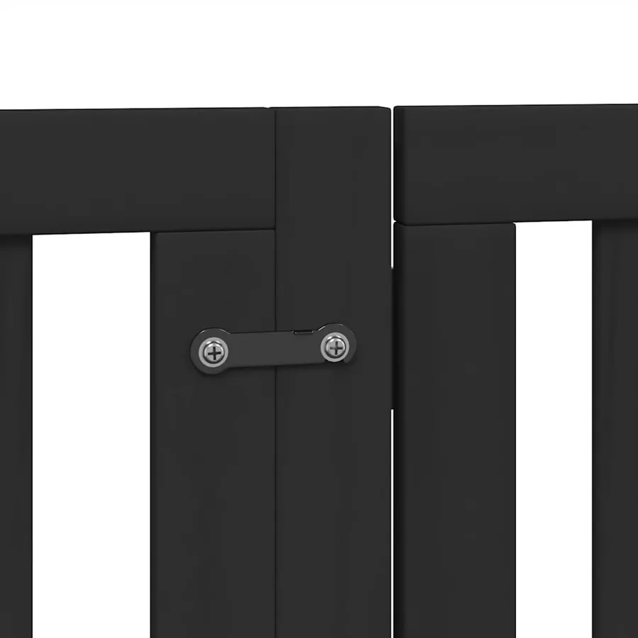 Barrière pour chien porte pliable 15panneaux noir bois peuplier - 7