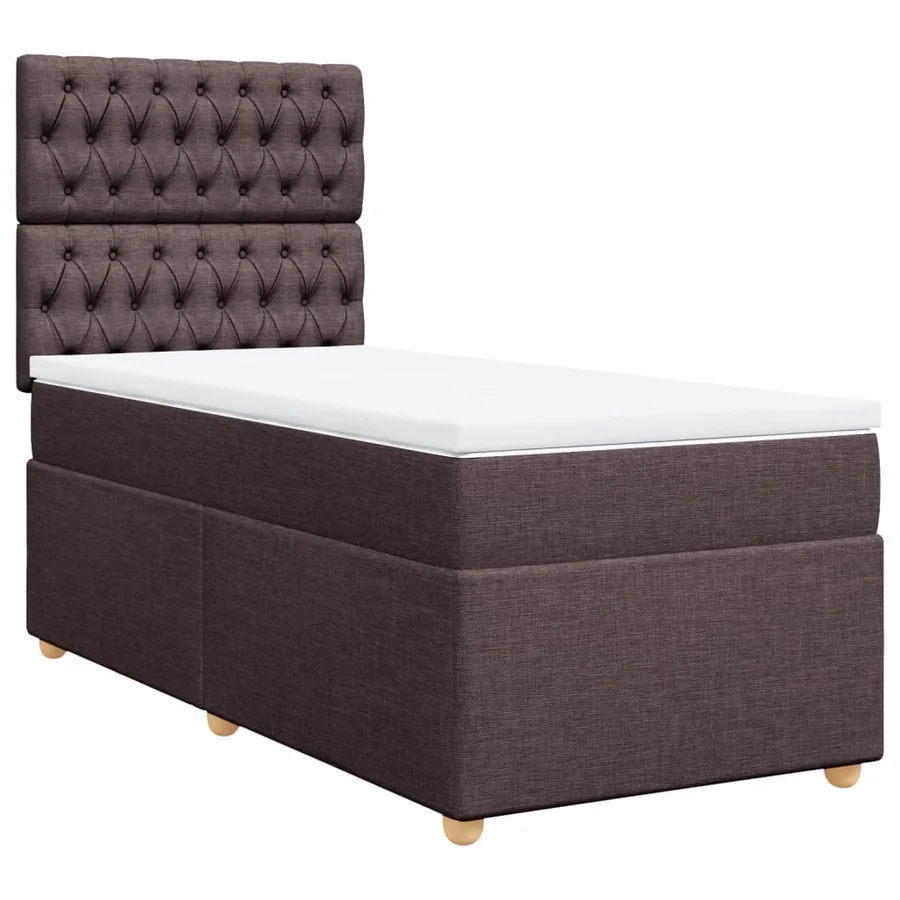 Sommier à lattes de lit avec matelas Marron foncé 90x190 cm - 2