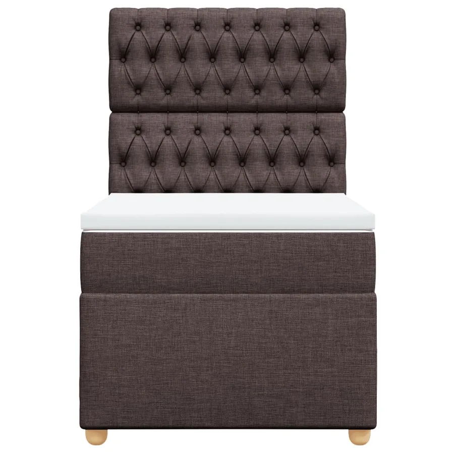 Sommier à lattes de lit avec matelas Marron foncé 90x190 cm - 4