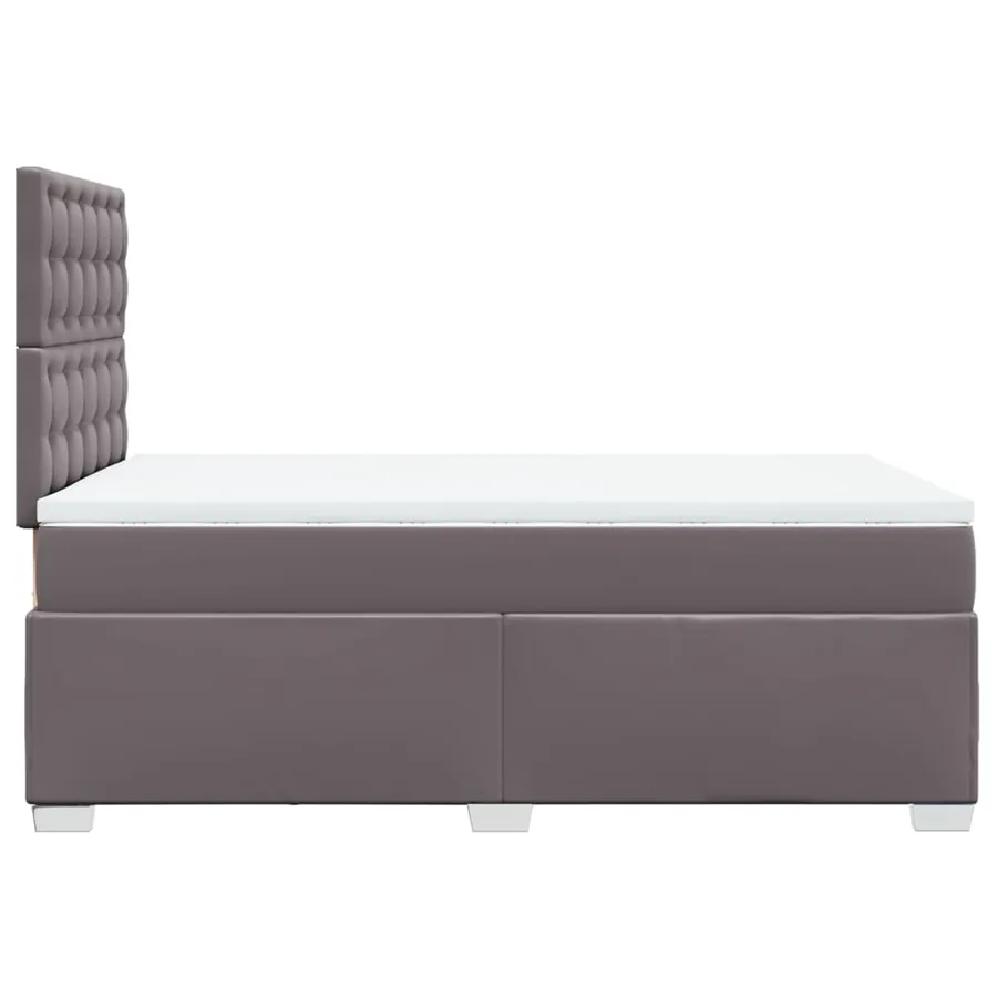 Sommier à lattes de lit avec matelas gris 120x190 cm similicuir - 9