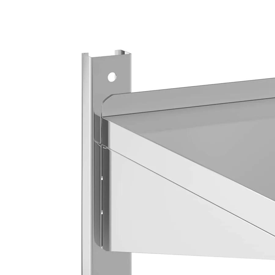 Étagère murale 2 niveaux 100x23,5x60cm argenté acier inoxydable - 8