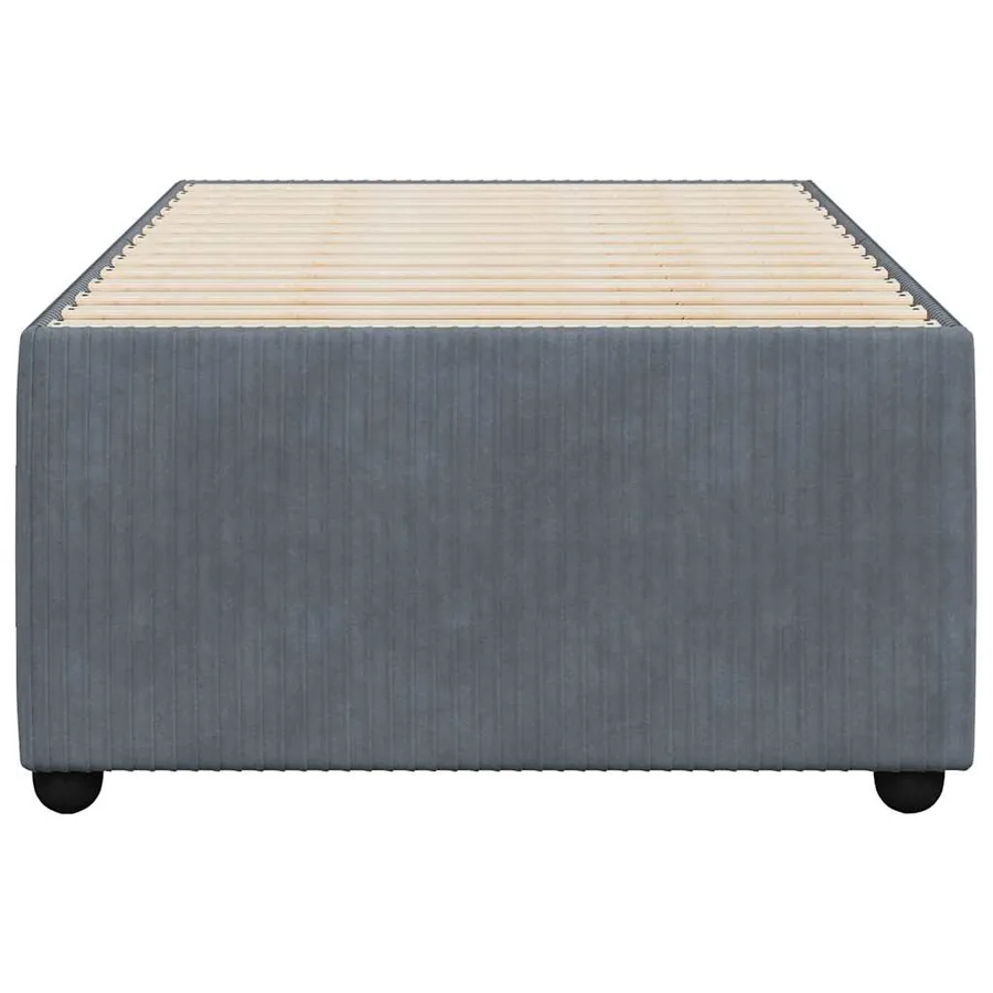 Cadre de lit sans matelas gris foncé 80x200 cm velours - 4