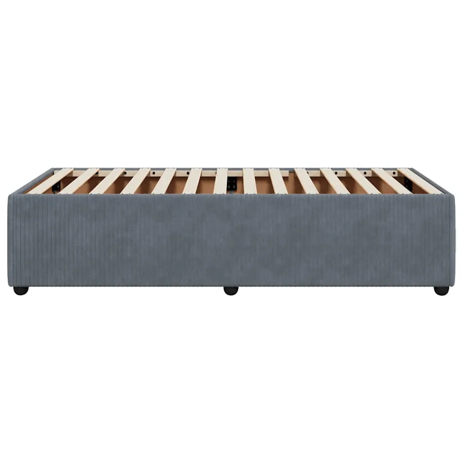 Cadre de lit sans matelas gris foncé 80x200 cm velours - 5
