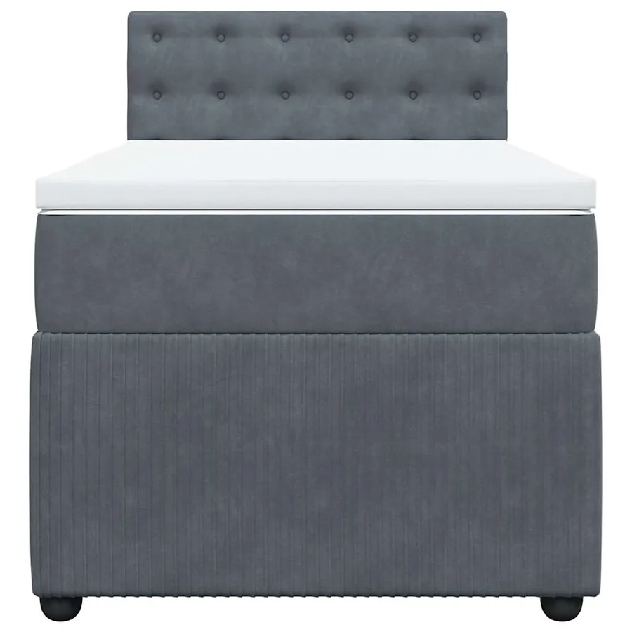 Sommier à lattes de lit et matelas Gris foncé 80x200 cm Velours - 4