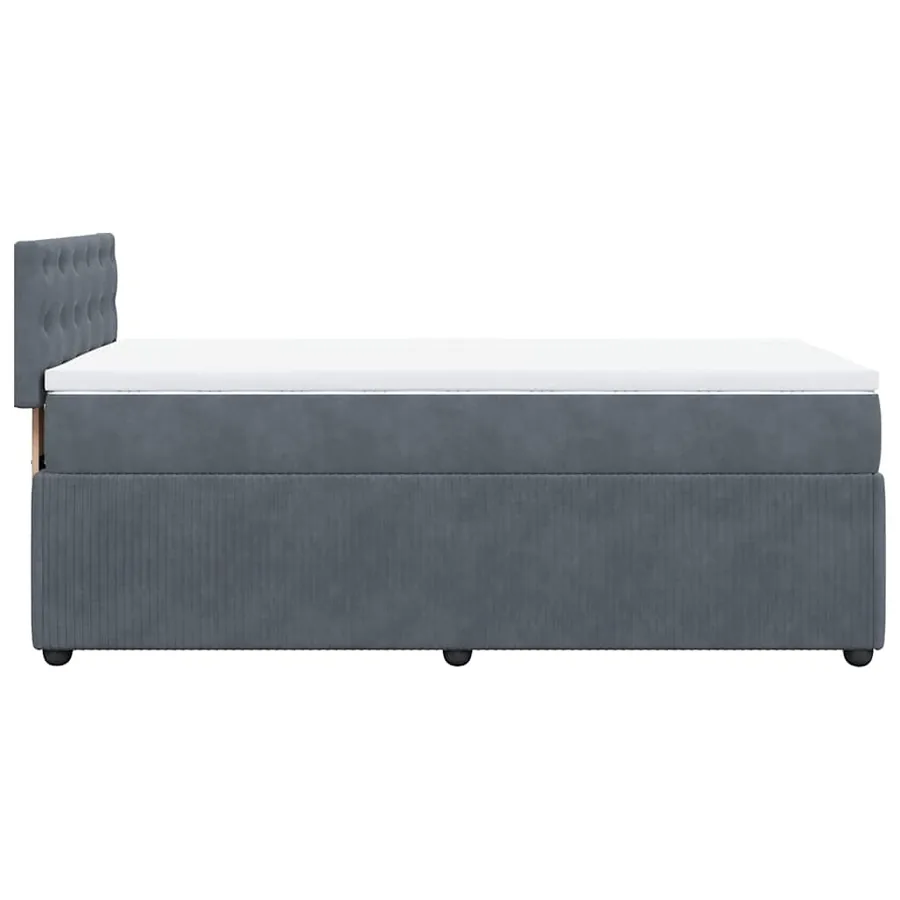 Sommier à lattes de lit et matelas Gris foncé 80x200 cm Velours - 9