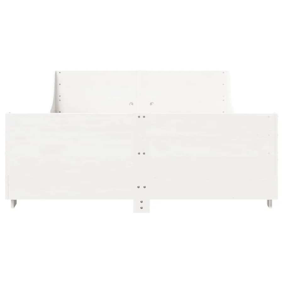 Cadre de lit sans matelas blanc 120x190 cm bois de pin massif - 4