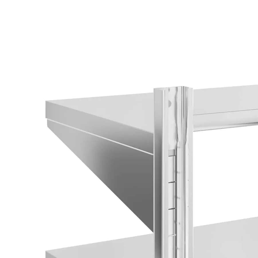 Étagère murale à 2 niveaux 75x30x60 cm argenté acier inoxydable - 9