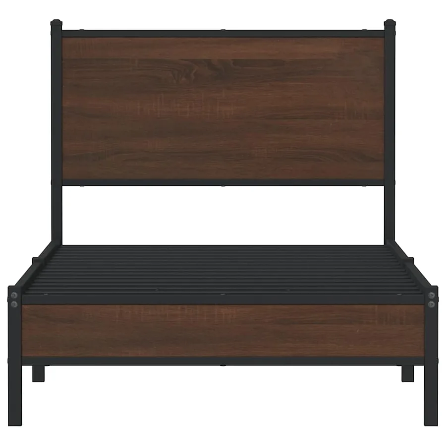 Cadre de lit en métal sans matelas chêne marron 80x200 cm - 5