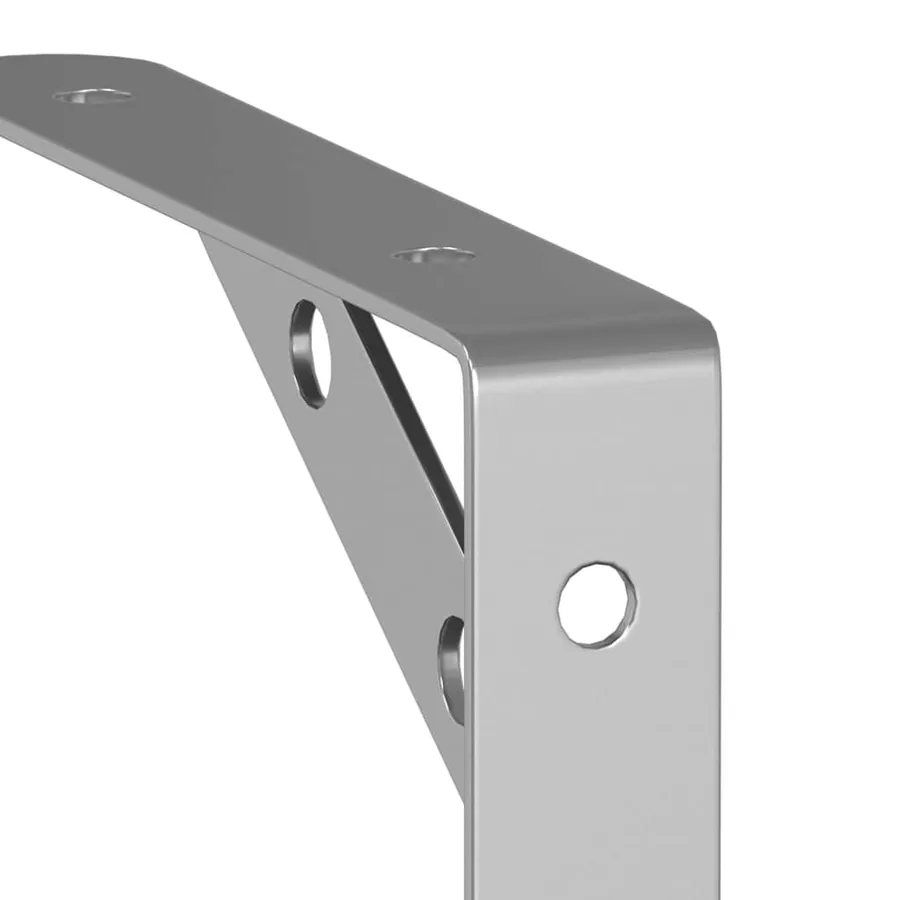Supports d'étagères 4pcs 15x2,5x11,5cm argenté acier inoxydable - 11