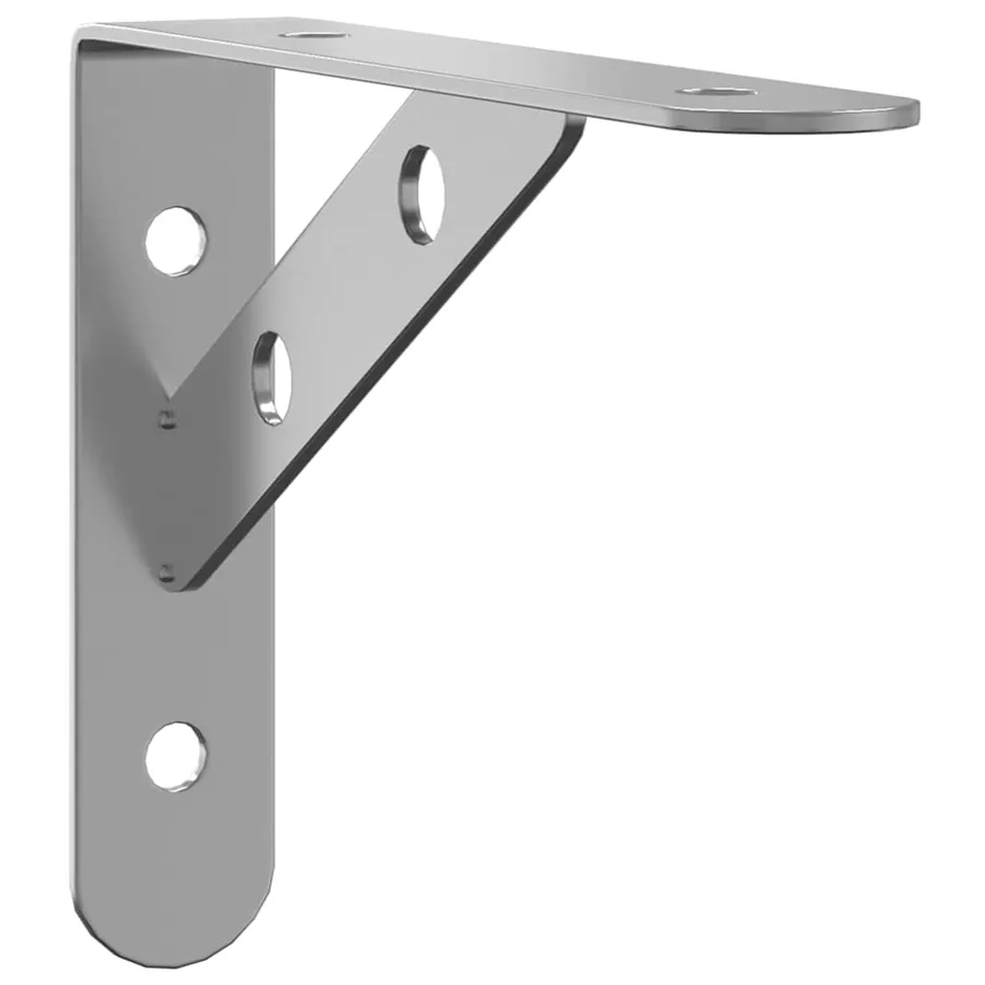 Supports d'étagères 4pcs 15x2,5x11,5cm argenté acier inoxydable - 3