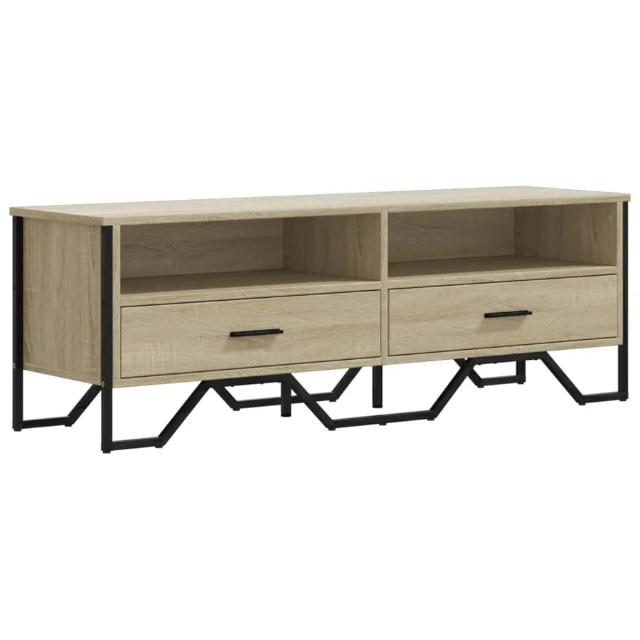 Meuble TV chêne sonoma 122x34x41 cm bois d'ingénierie - 2