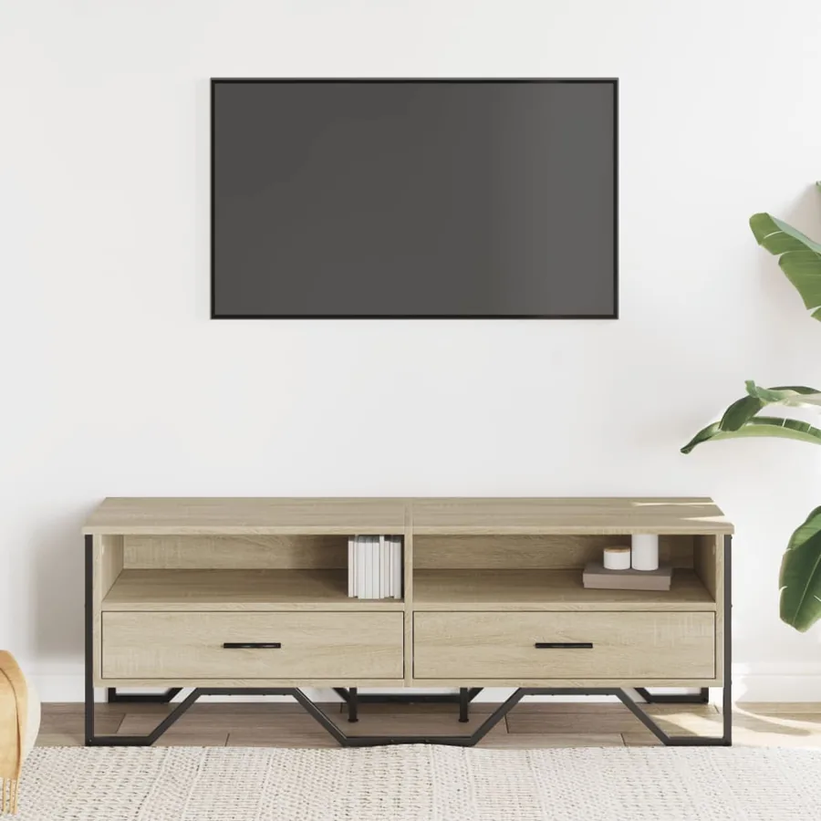 Meuble TV chêne sonoma 122x34x41 cm bois d'ingénierie - 3