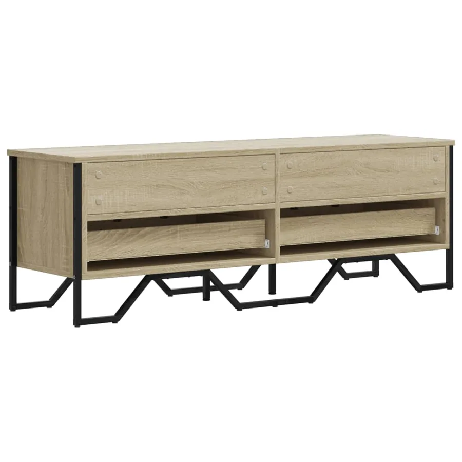 Meuble TV chêne sonoma 122x34x41 cm bois d'ingénierie - 6