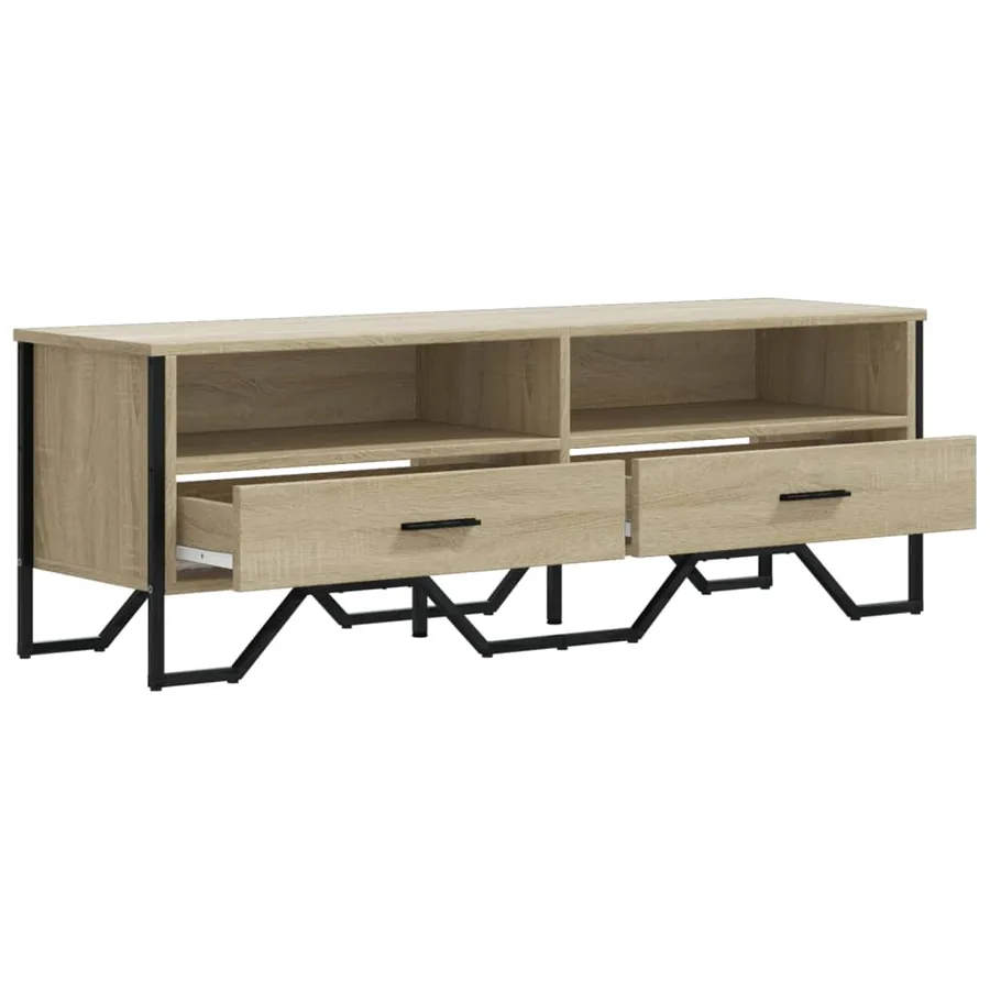 Meuble TV chêne sonoma 122x34x41 cm bois d'ingénierie - 7