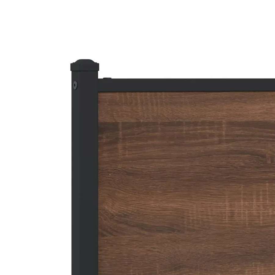 Cadre de lit en métal sans matelas chêne marron 90x200 cm - 9