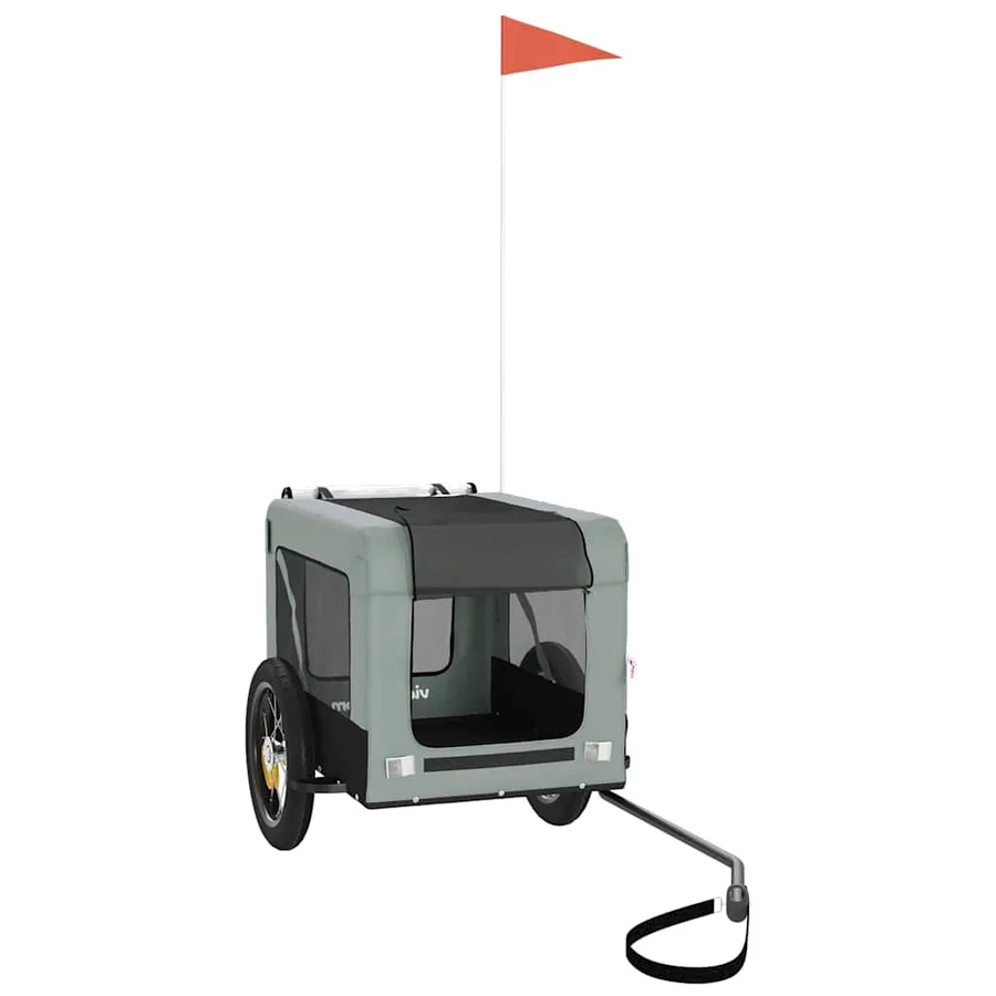 Remorque de vélo pour animaux de compagnie gris et noir - 3