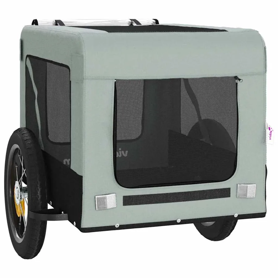 Remorque de vélo pour animaux de compagnie gris et noir - 6