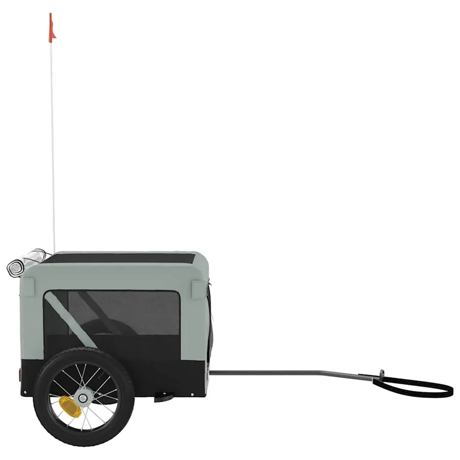 Remorque de vélo pour animaux de compagnie gris et noir - 7