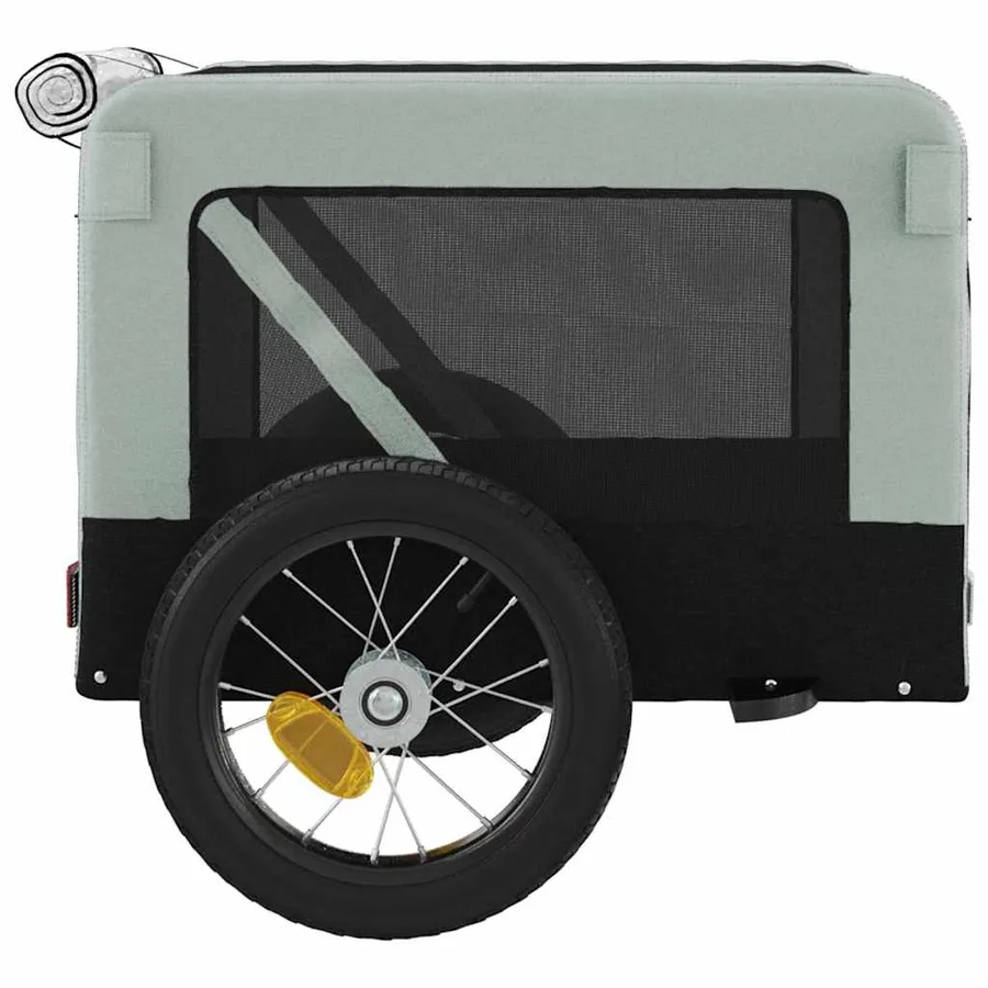 Remorque de vélo pour animaux de compagnie gris et noir - 8