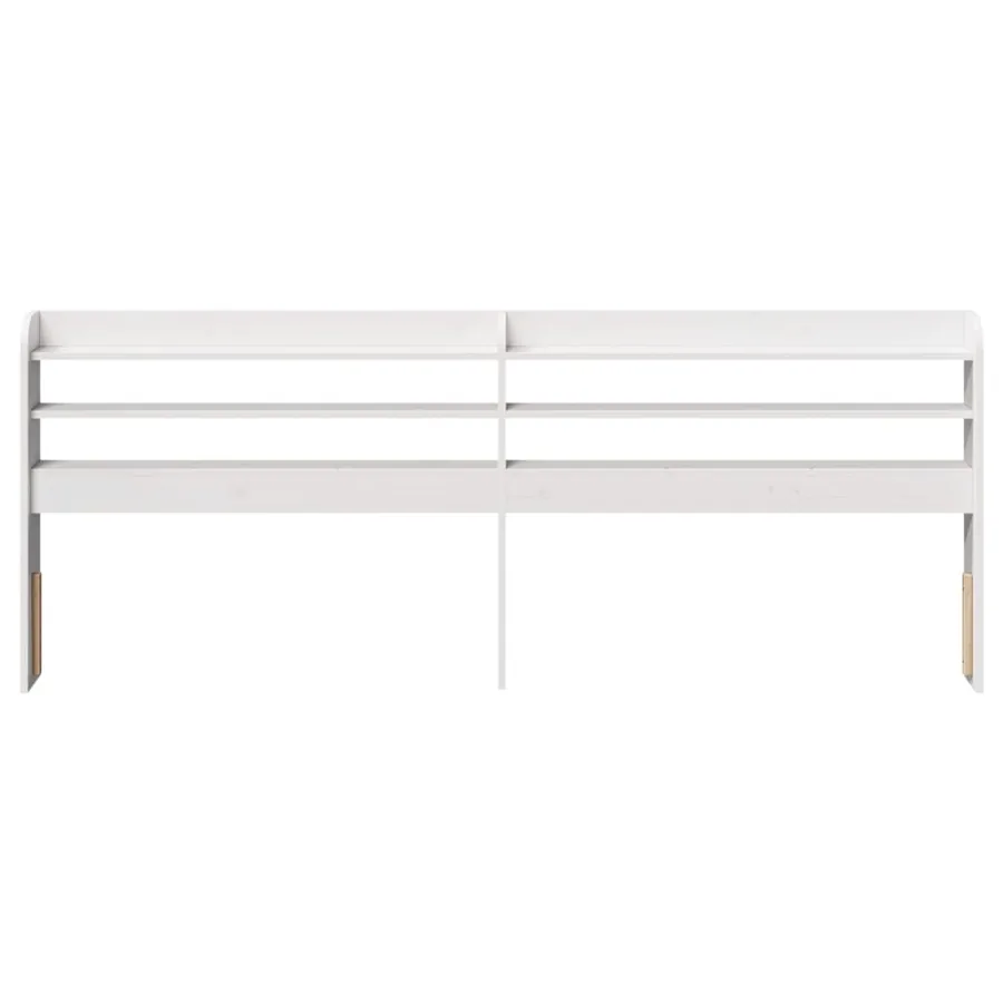 Tête de lit avec étagères blanc 200 cm bois massif de pin - 3