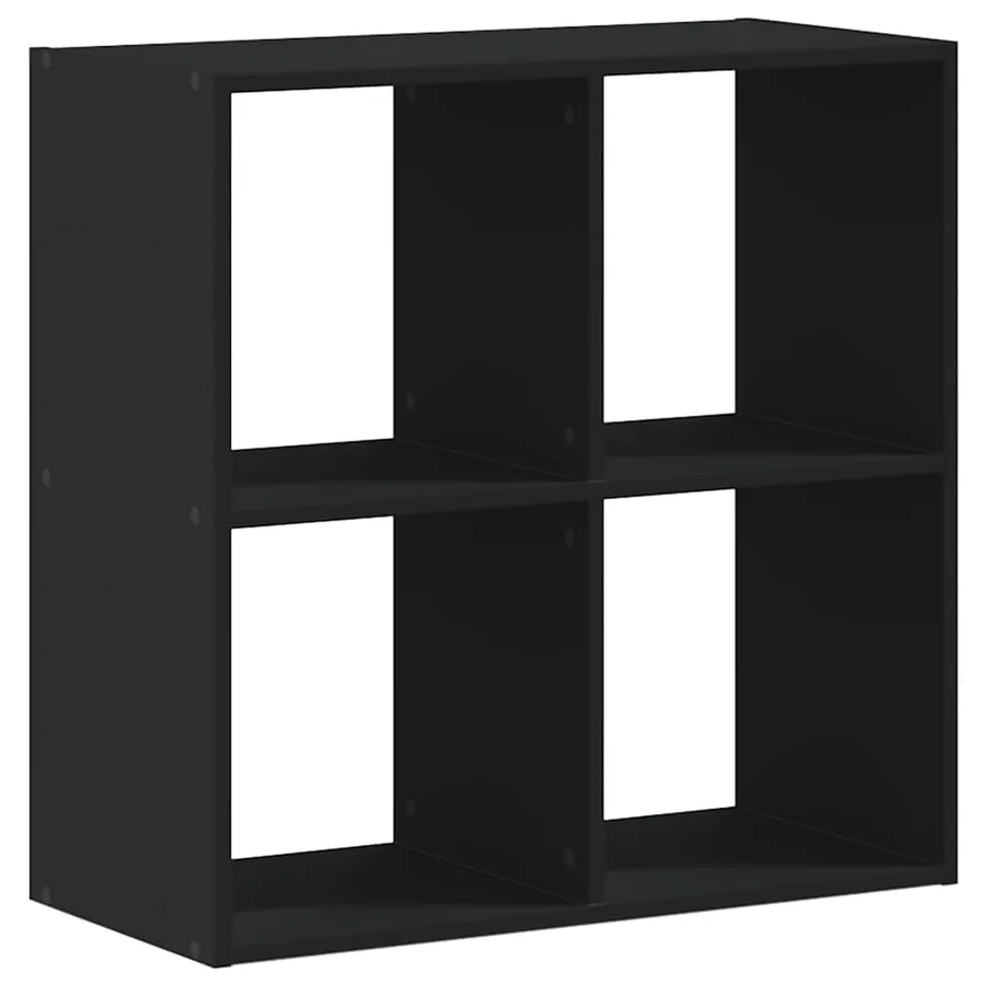Bibliothèque noir 68,5x32x68,5 cm bois d'ingénierie - 2