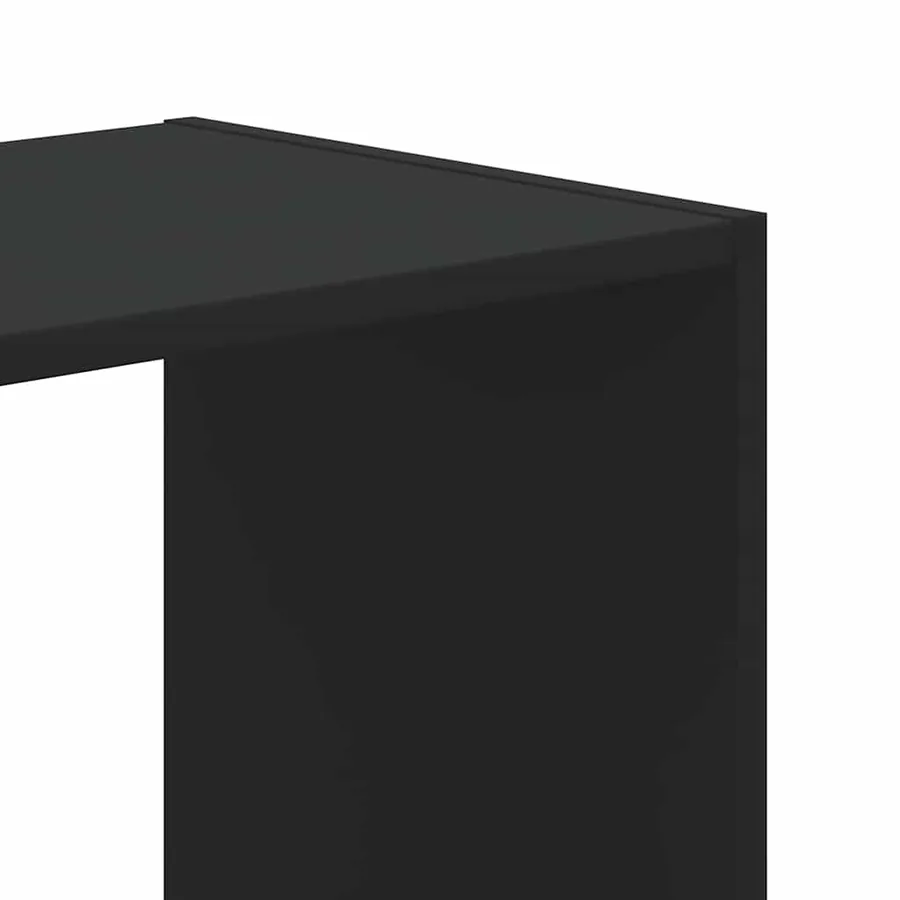 Bibliothèque noir 68,5x32x68,5 cm bois d'ingénierie - 7