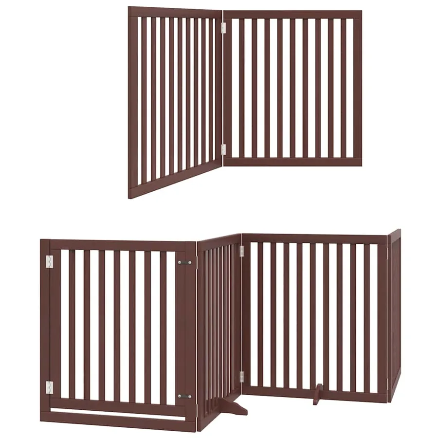 Barrière pour chien porte pliable 10 panneaux bois de peuplier - 12