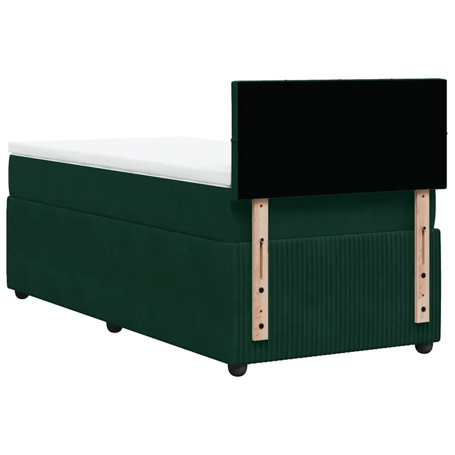 Sommier à lattes de lit et matelas Vert foncé 80x200 cm Velours - 10