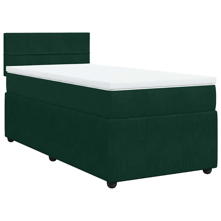 Sommier à lattes de lit et matelas Vert foncé 80x200 cm Velours - 2