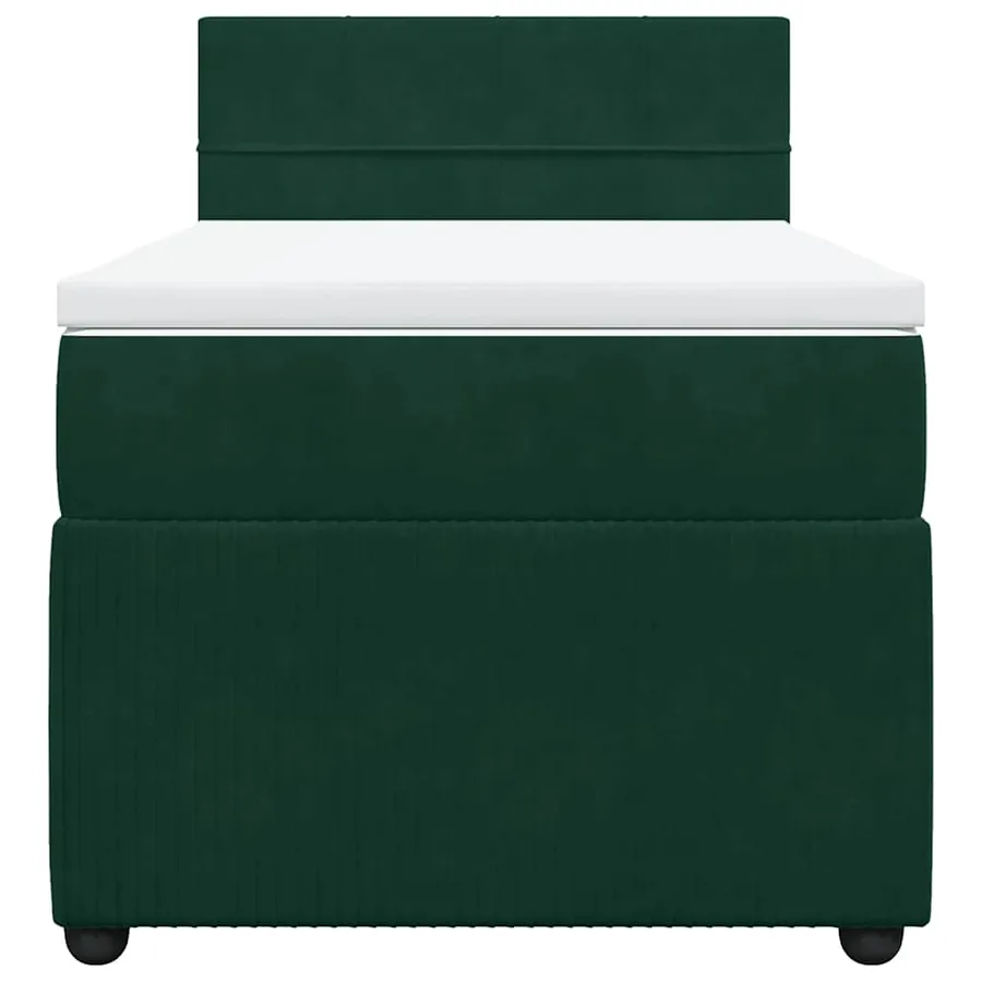 Sommier à lattes de lit et matelas Vert foncé 80x200 cm Velours - 4