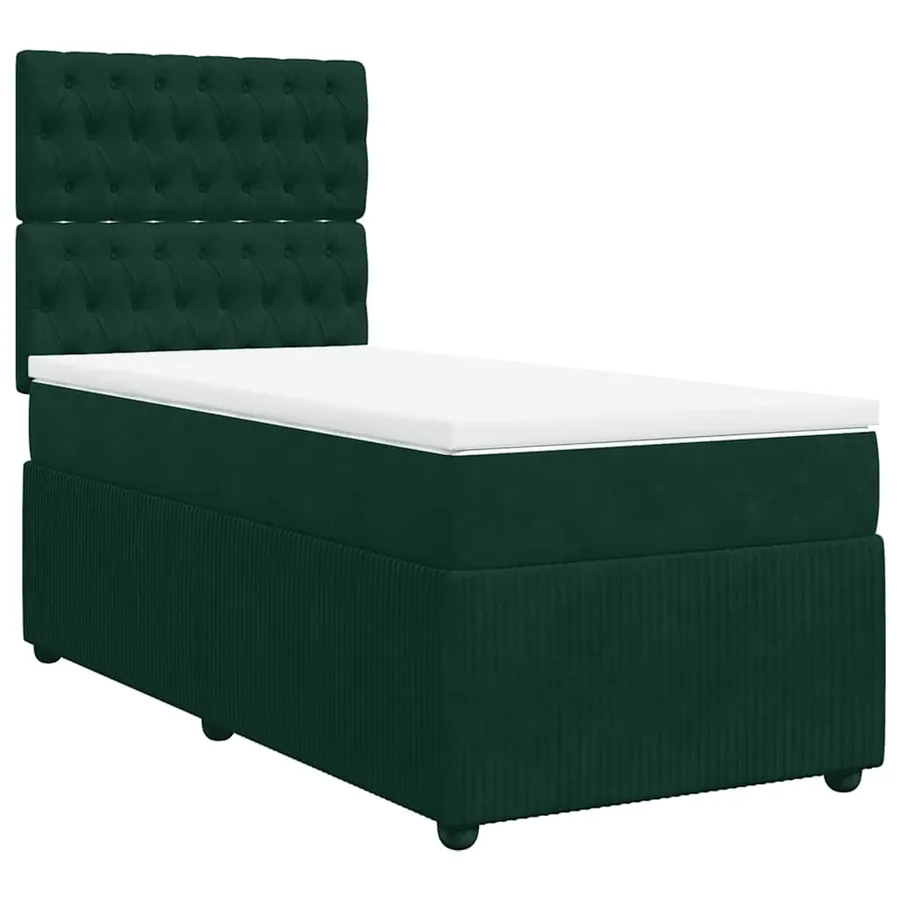 Sommier à lattes de lit et matelas Vert foncé 80x200 cm Velours - 2