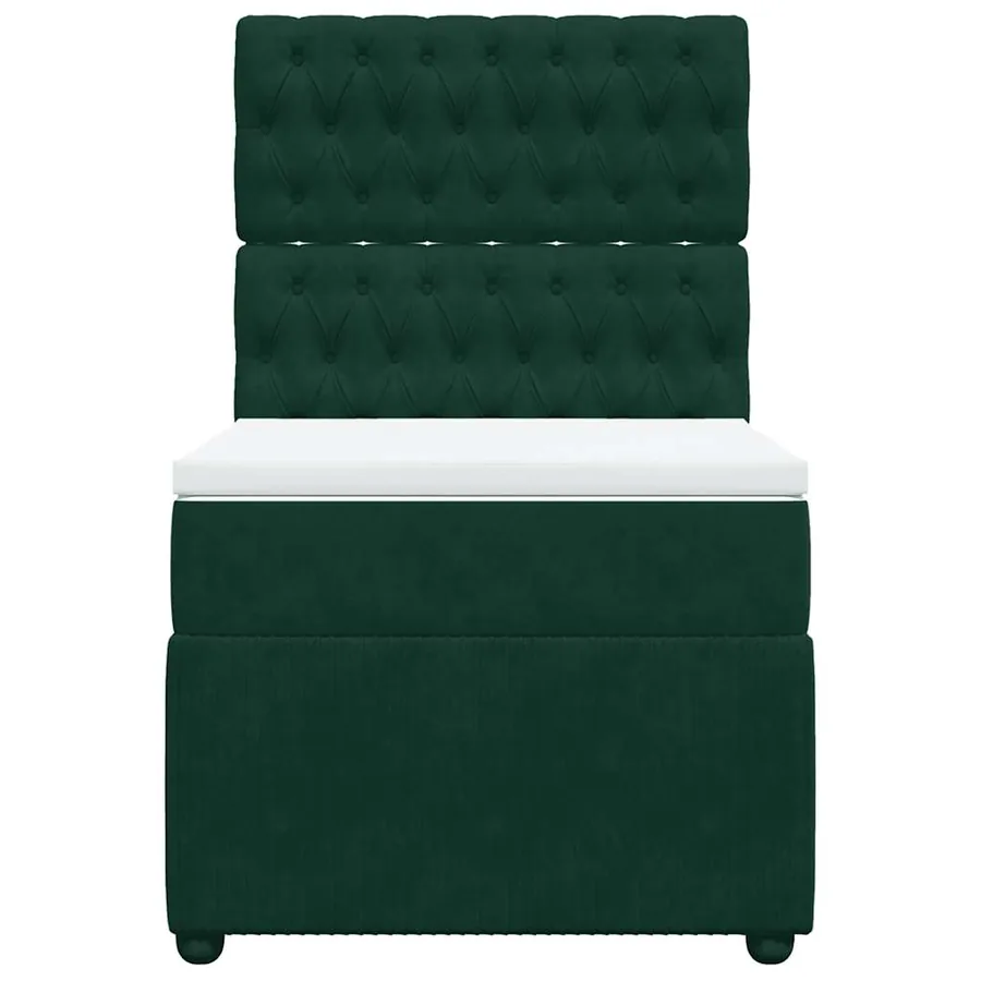 Sommier à lattes de lit et matelas Vert foncé 80x200 cm Velours - 4
