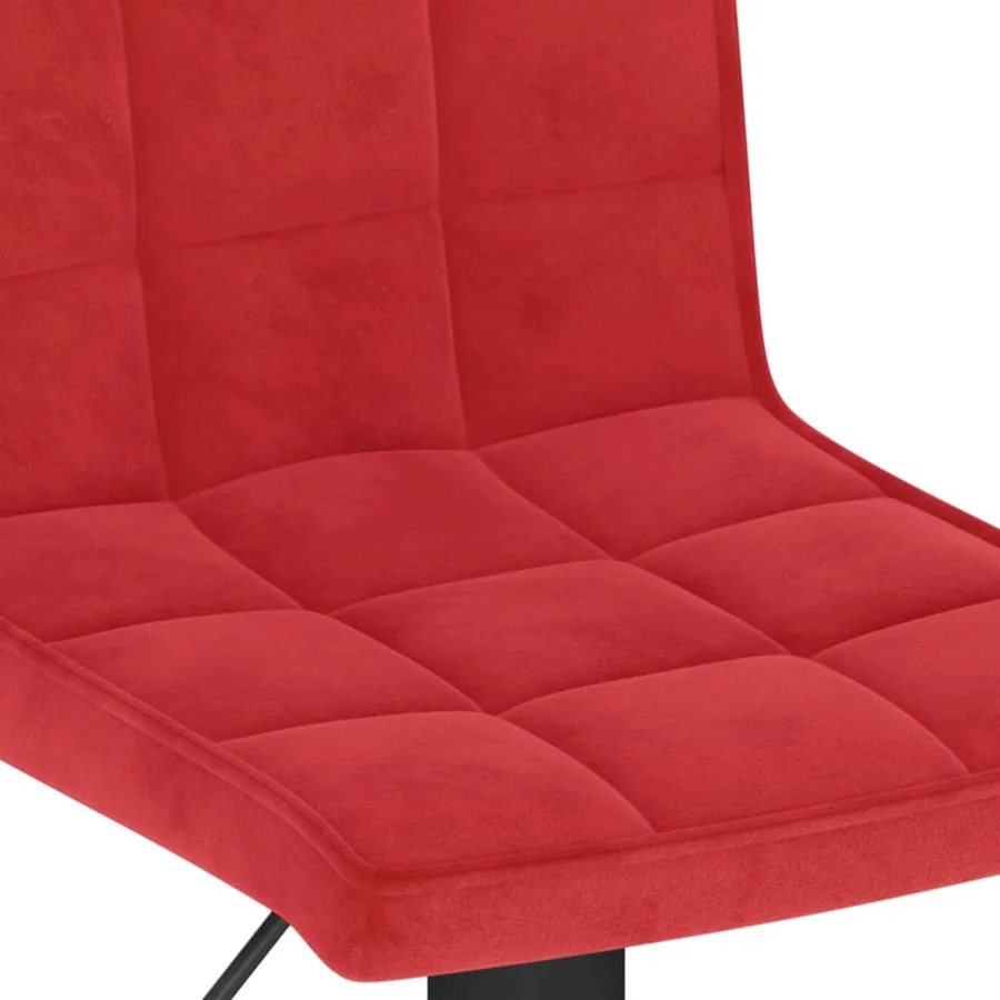 Tabourets de bar lot de 2 rouge bordeaux velours - 8