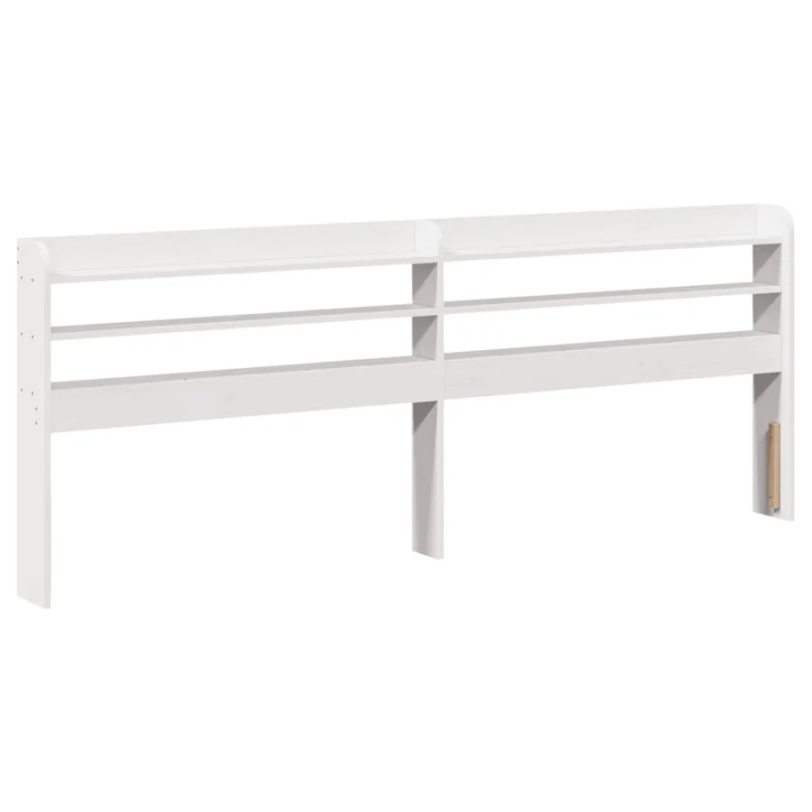 Cadre de lit avec tête de lit sans matelas blanc 200x200 cm - 6