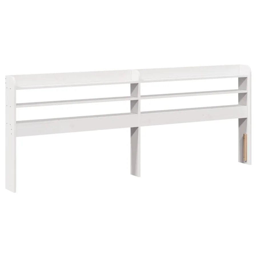Cadre de lit sans matelas blanc 200x200 cm bois massif de pin - 8