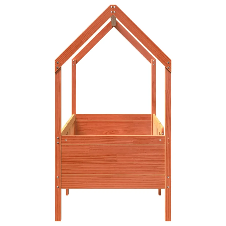 Cadre de lit d'enfants forme de maison sans matelas pin - 5