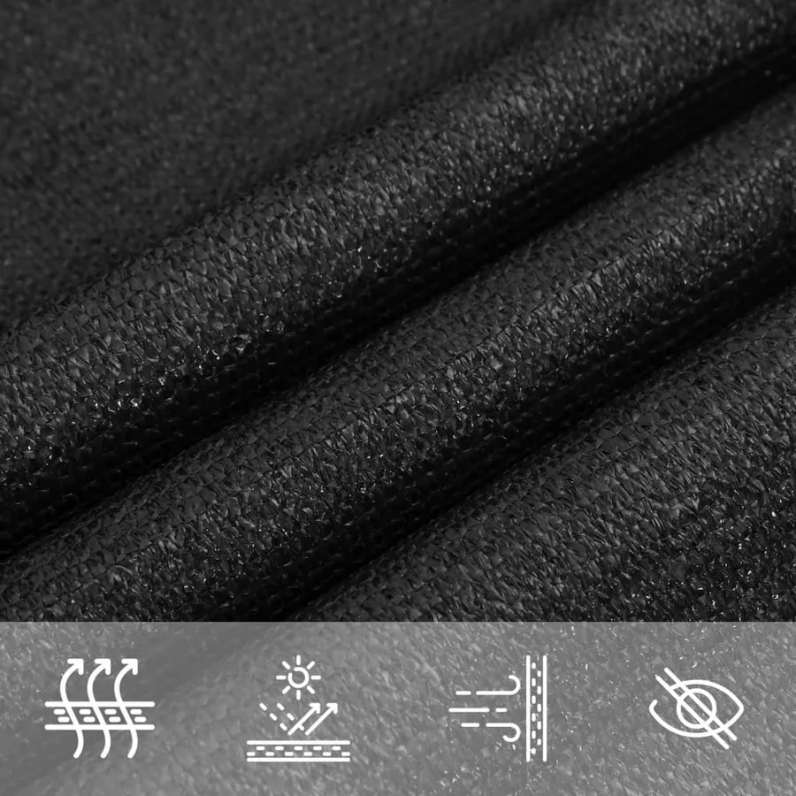 Voile d'ombrage 160 g/m² Noir 6x7 m PEHD - 7