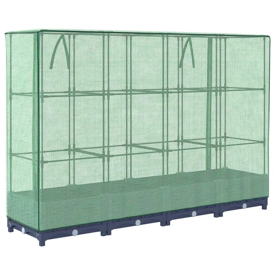 Lit surélevé avec housse de serre aspect rotin 160 x 40 x 123 cm - 6