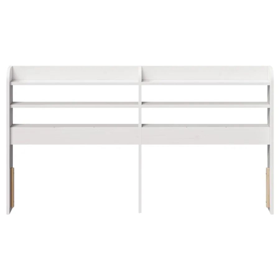 Tête de lit avec étagères blanc 140 cm bois massif de pin - 3