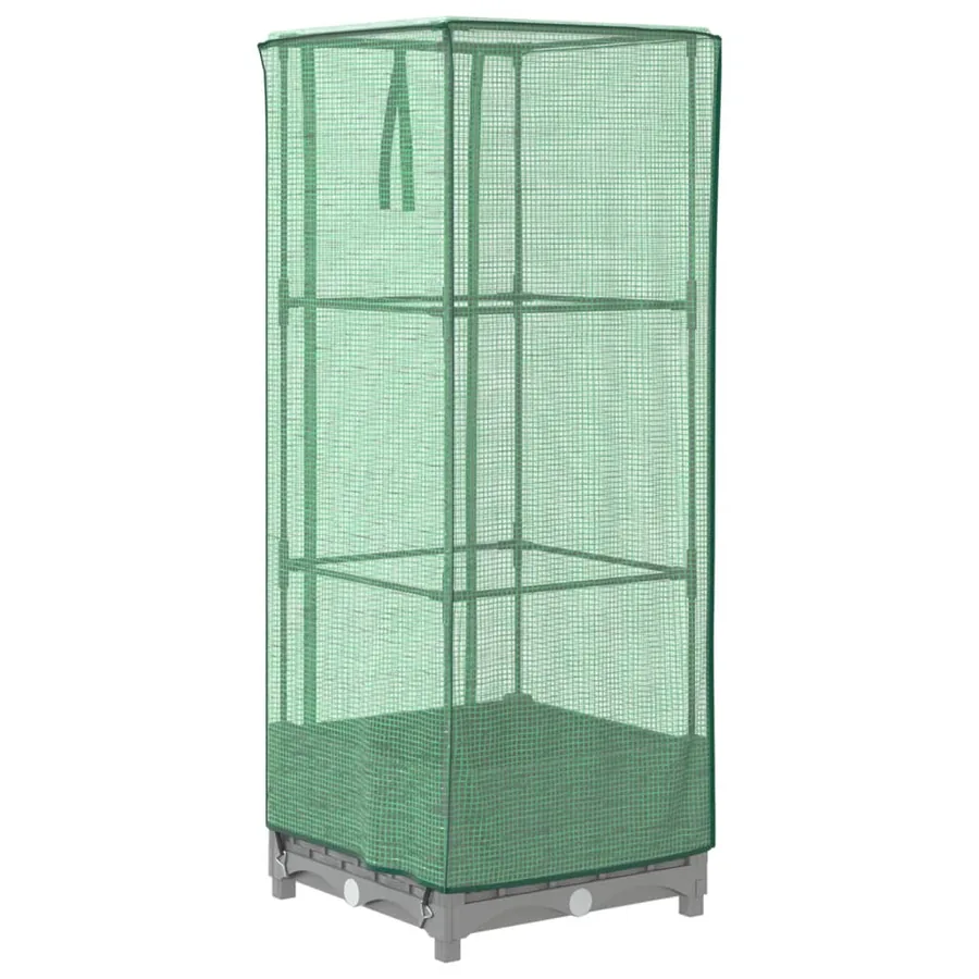Jardinière surélevée avec housse aspect rotin 40x40x123 cm - 6