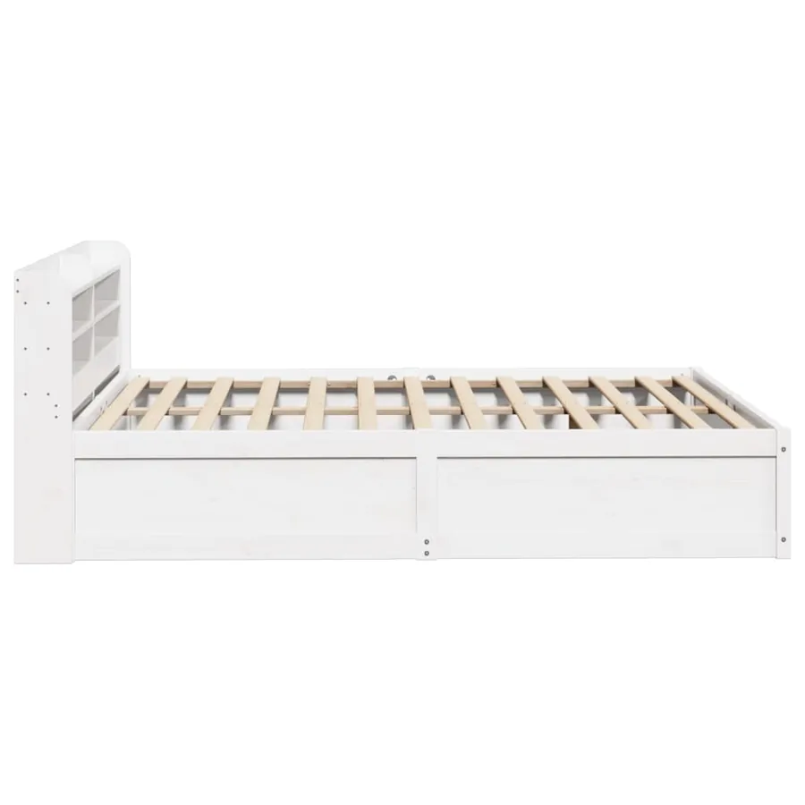 Cadre de lit et tête de lit blanc 140x190 cm bois de pin massif - 7