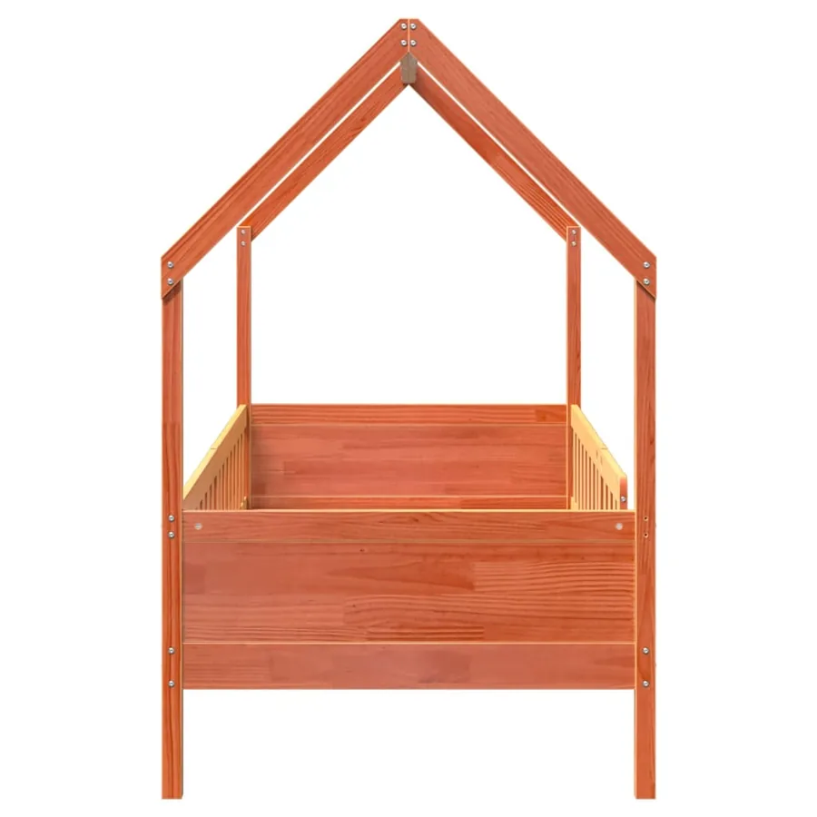 Cadre de lit d'enfants forme de maison sans matelas pin - 5