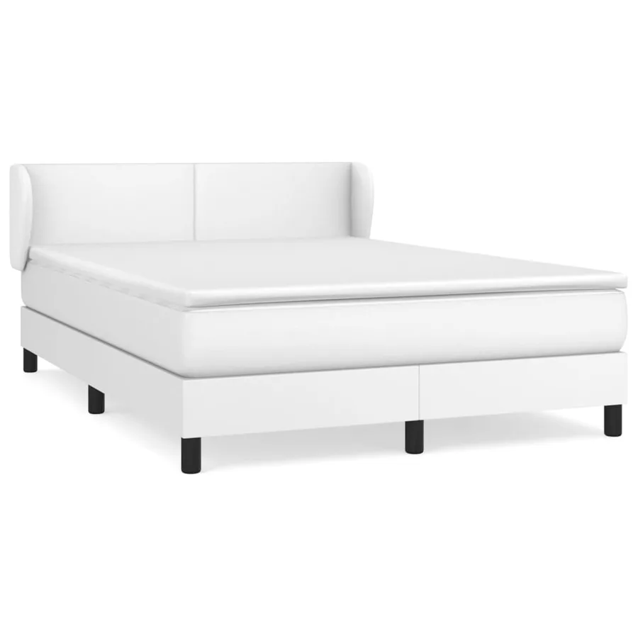Sommier à lattes de lit avec matelas Blanc 140x190cm Similicuir - 2