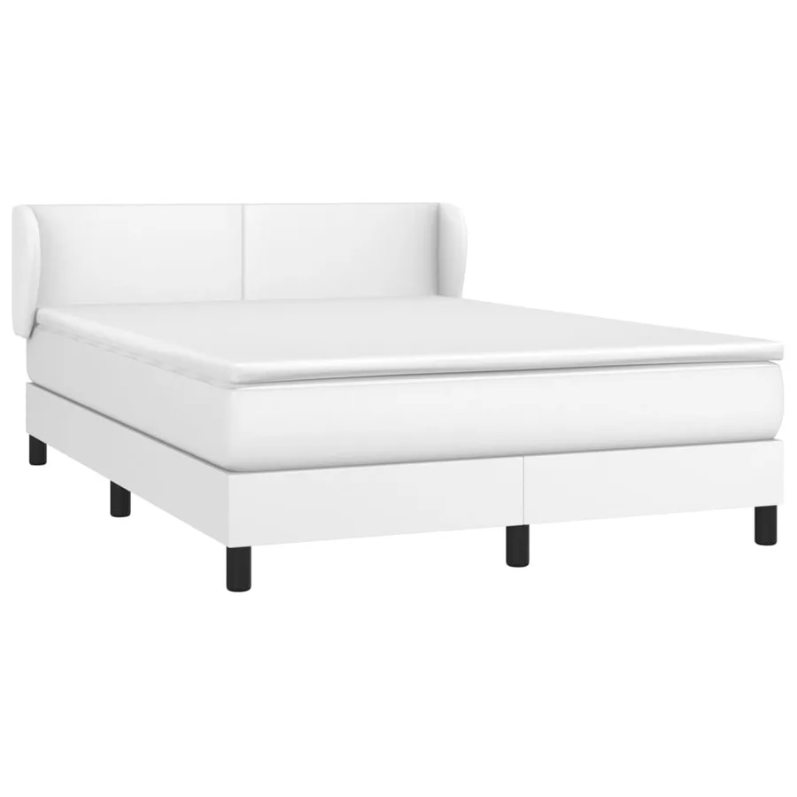 Sommier à lattes de lit avec matelas Blanc 140x190cm Similicuir - 3