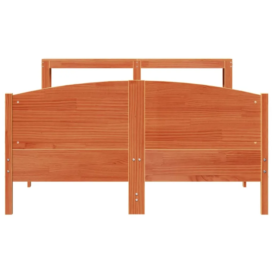 Cadre de lit sans matelas cire marron 120x200cm bois pin massif - 4