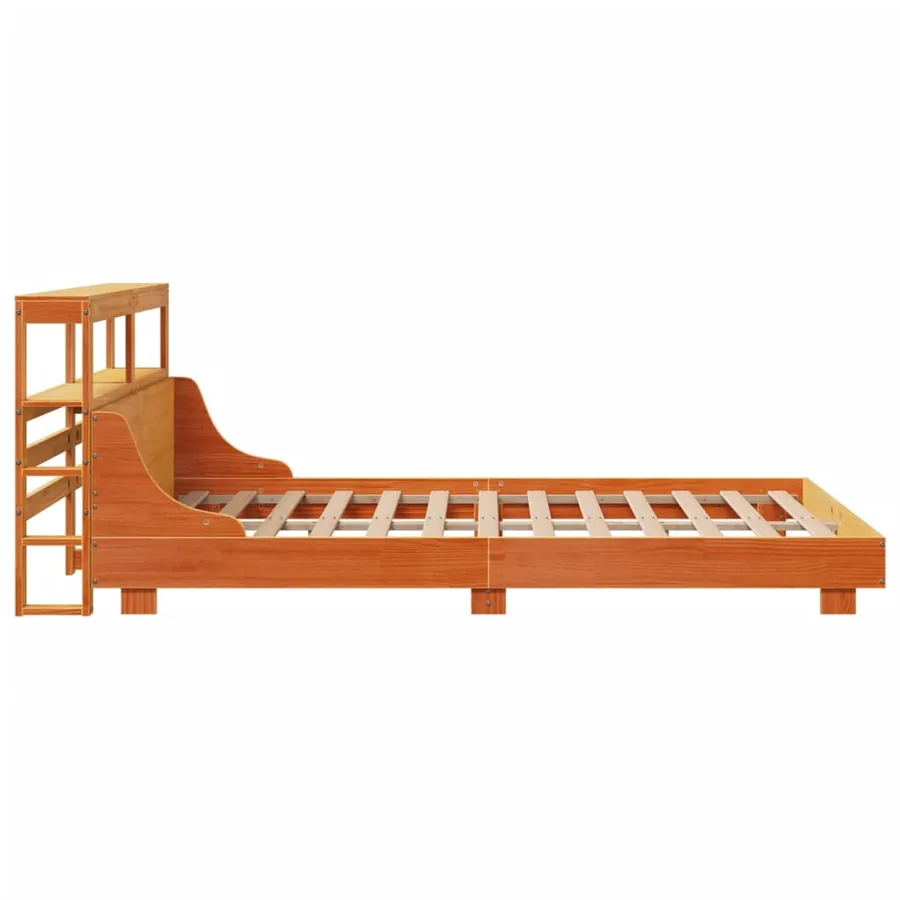 Cadre de lit sans matelas cire marron 120x200cm bois pin massif - 5