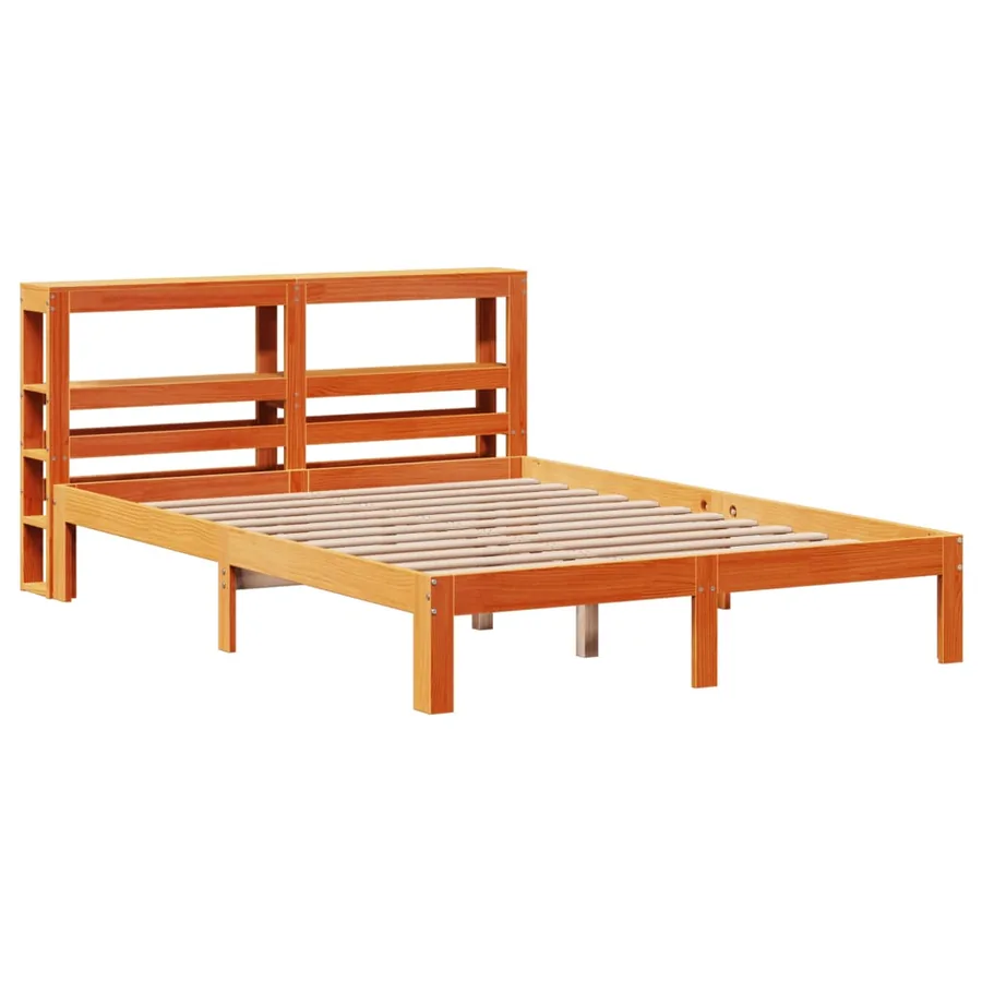 Cadre de lit sans matelas cire marron 120x190cm bois pin massif - 3