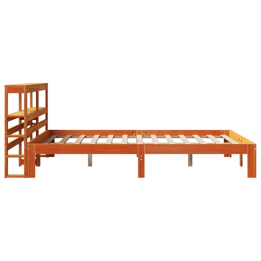 Cadre de lit sans matelas cire marron 120x190cm bois pin massif - 7