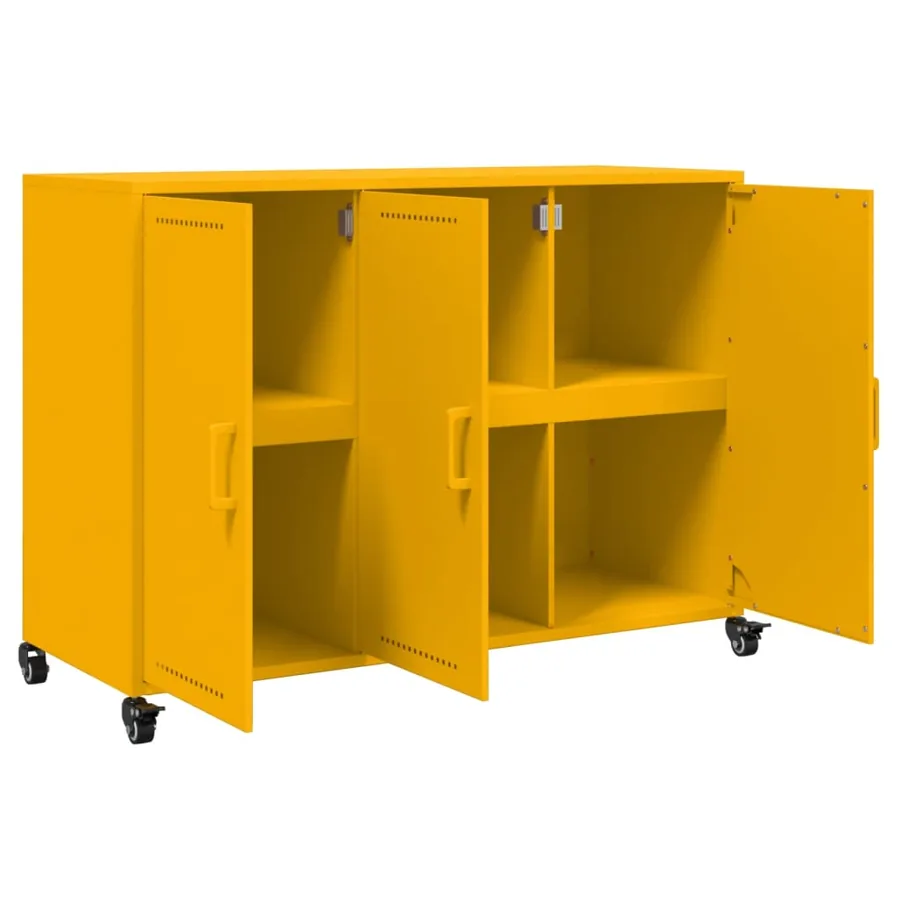 Buffet jaune moutarde 100,5x39x72 cm acier - 10