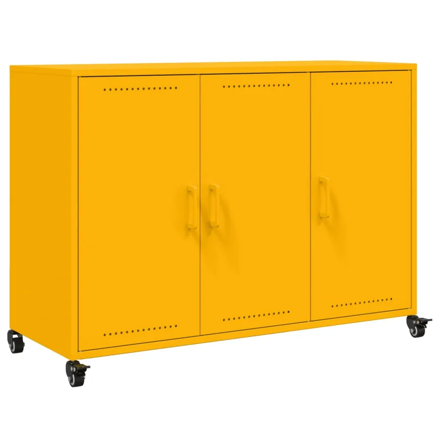 Buffet jaune moutarde 100,5x39x72 cm acier - 2